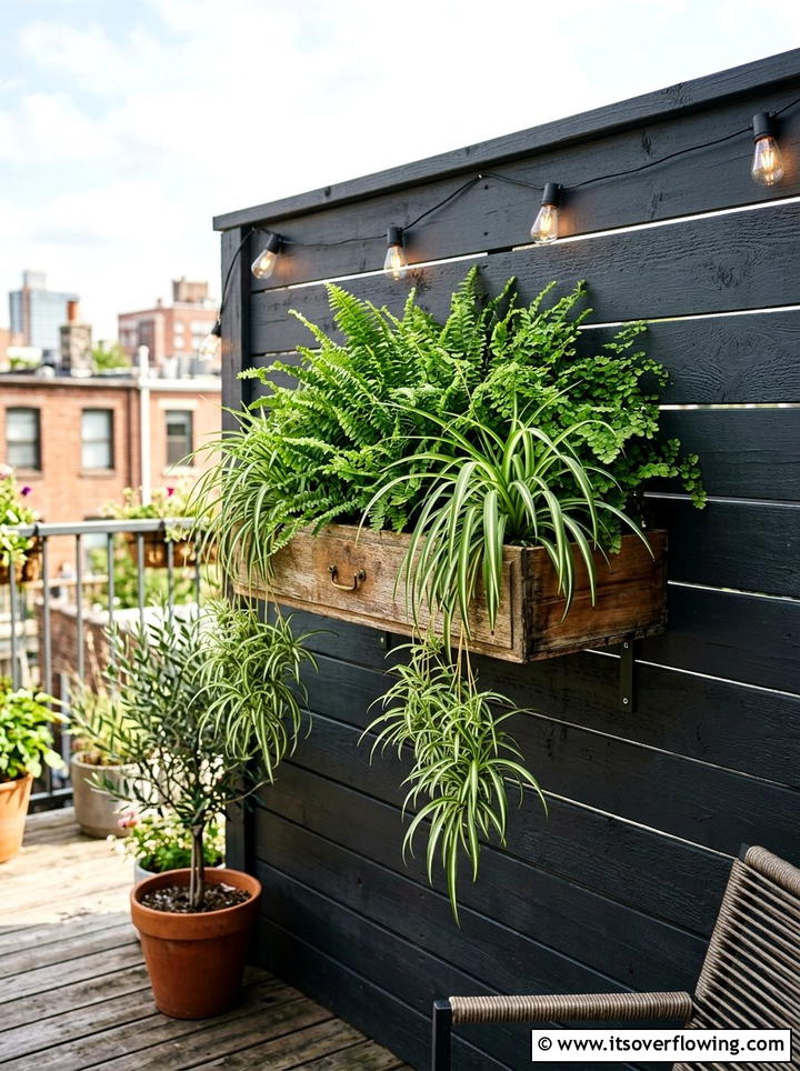 Floating Drawer Wall Planter - 25 recycled garden ideas with old drawers