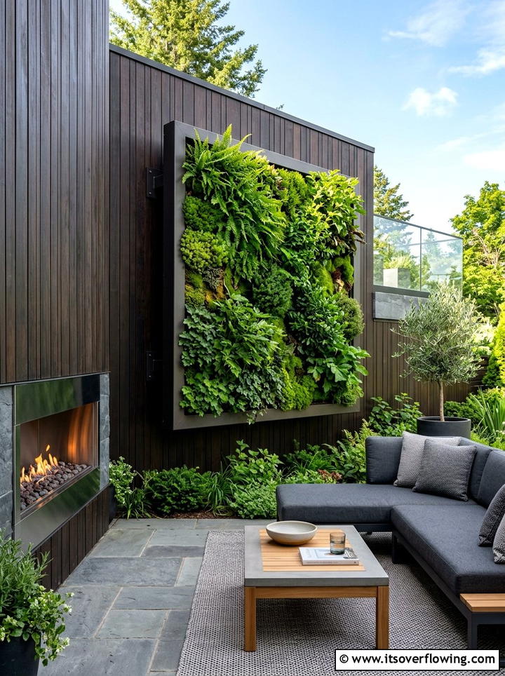 Floating Green Panel - 25 backyard ideas with living wall