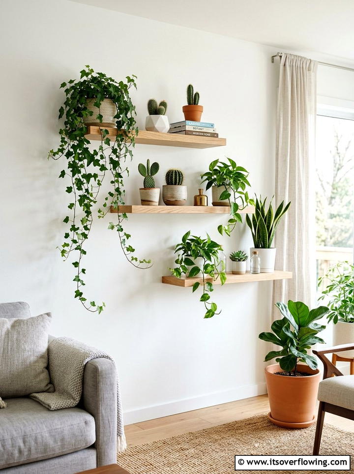 Floating Plant Shelf - 25 small garden ideas for apartments
