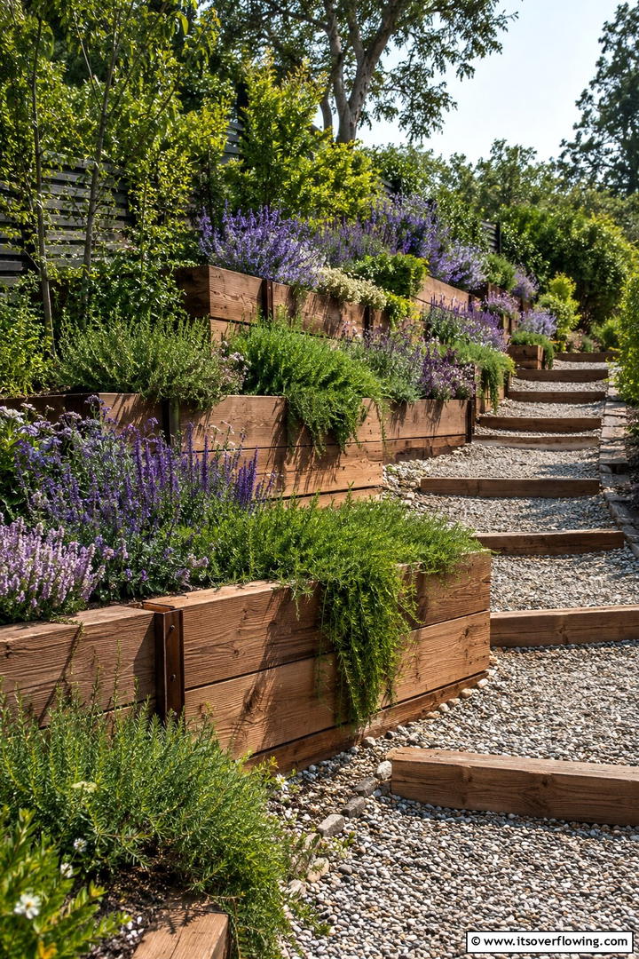 Floating Timber Borders - 30 Modern Garden Edging Ideas to Define Your Outdoor Space