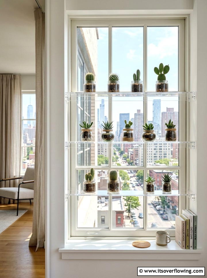 Floating Window Shelf - 25 garden ideas for apartments