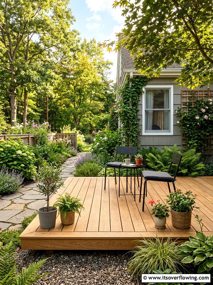 Floating Wood Deck - 25 creative garden ideas for side yards