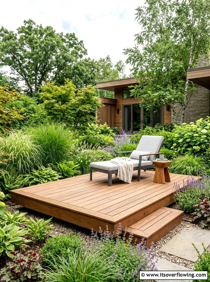 Floating Wood Deck - 25 garden ideas with weekend projects