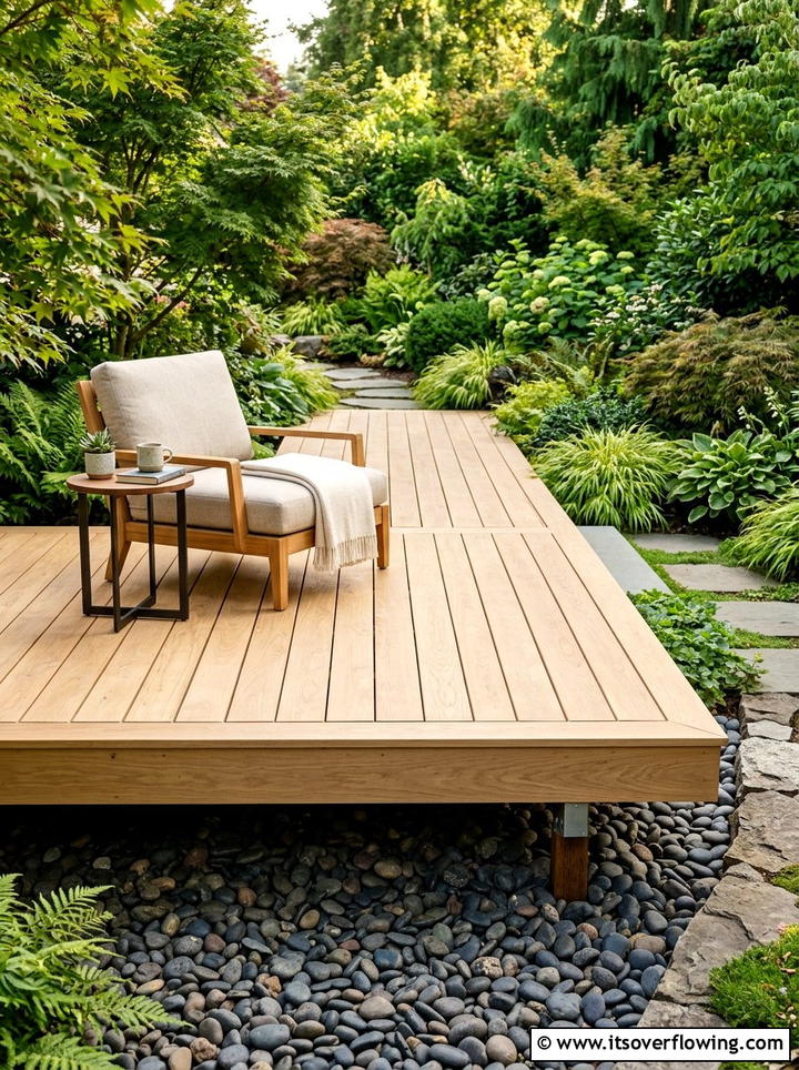 Floating Wood Deck - 25 small garden ideas with minimalist style