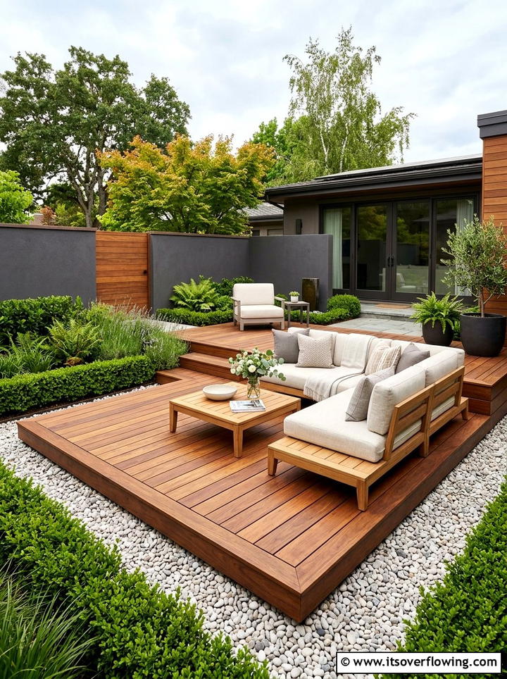 Floating Wood Deck - 25 garden design ideas for contemporary courtyards