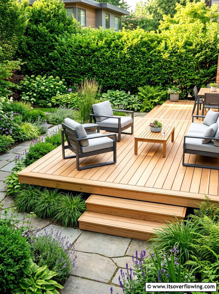 Floating Wood Deck - 25 garden design ideas for modern landscapes
