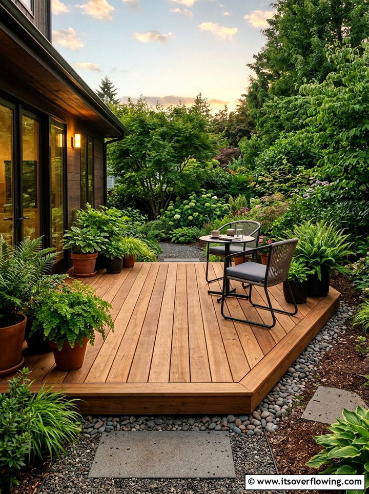 Floating Wood Deck - 25 garden design ideas for side yard strips