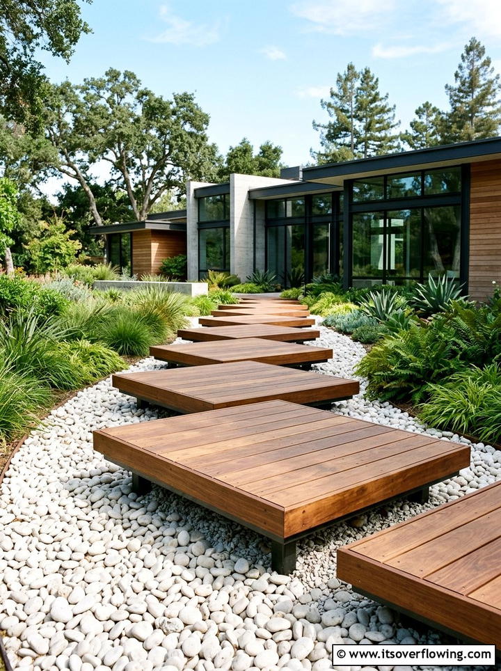 Floating Wood Deck Path - 25 garden design ideas for narrow pathways