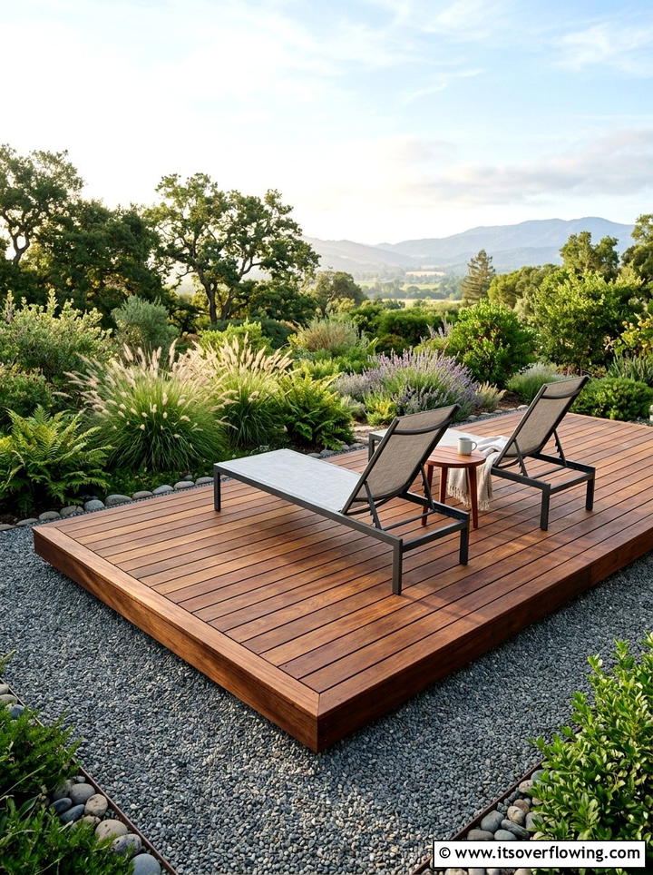 Floating Wood Deck - 25 backyard ideas for small yards