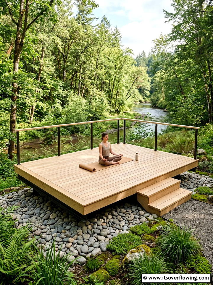 Floating Wood Yoga Deck - 25 creative garden ideas with yoga decks