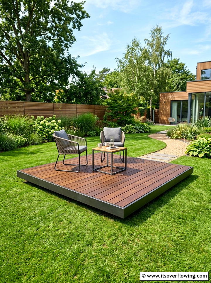 Floating Wooden Deck - 25 garden decor ideas for relaxing spaces