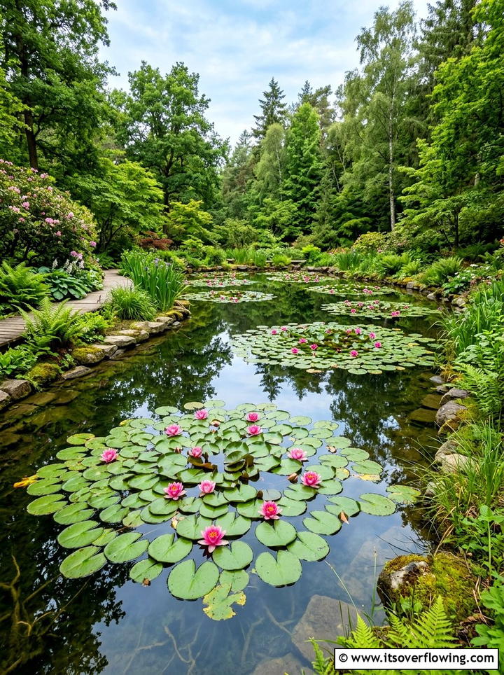 Floating lily pond - 25 garden ideas with water features