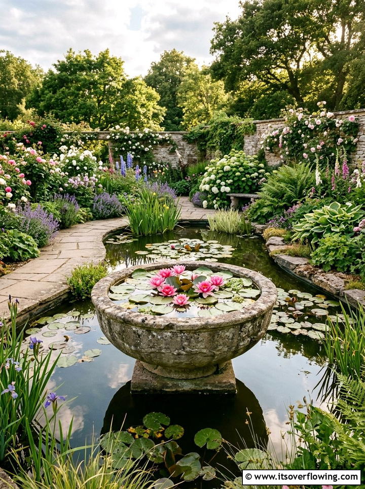 Floating lily pond - 25 backyard ideas with water feature