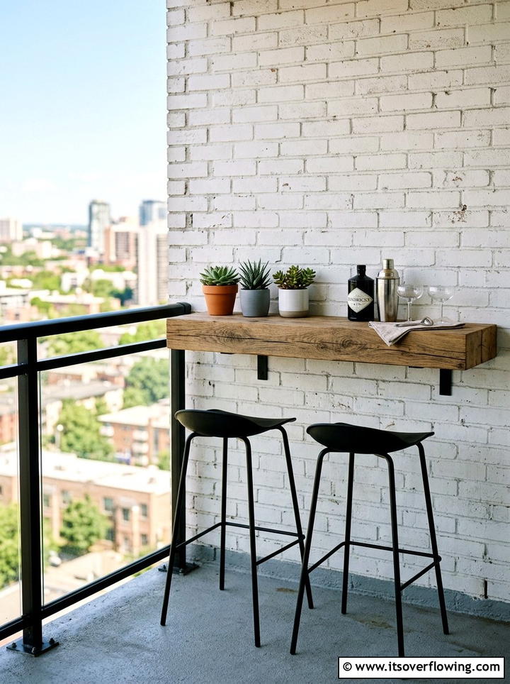 Floating wall bar - 25 backyard ideas with bar area