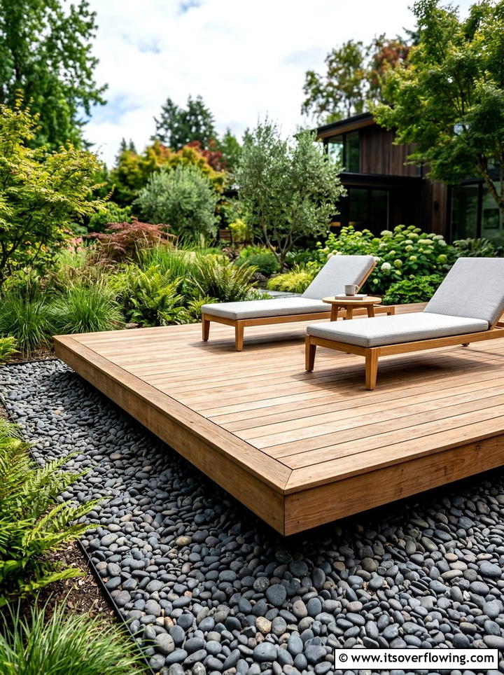 Floating wood deck - 25 garden ideas for minimalist style