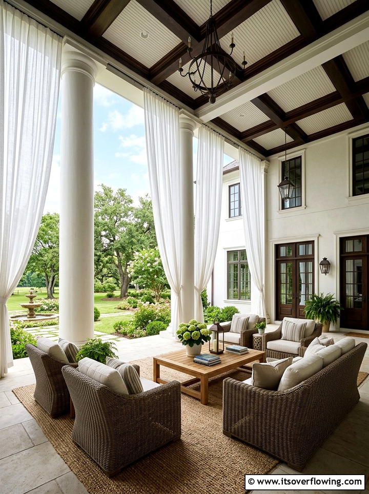 Floor To Ceiling Outdoor Curtains - 25 front porch ideas with outdoor curtains