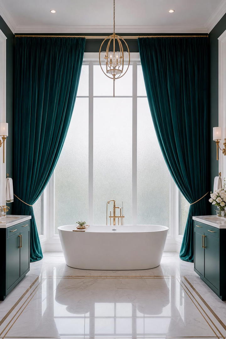 Floor to Ceiling Curtains - 25 Maximalist Bathroom Design Ideas for Bold Spaces