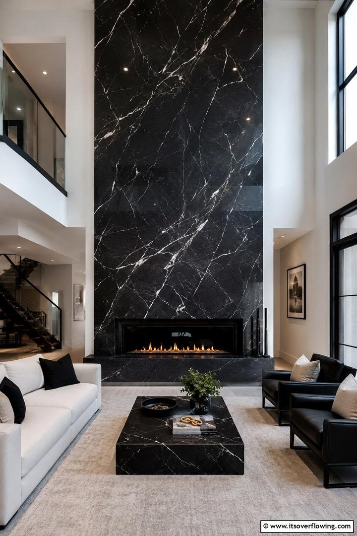Floor to Ceiling Marble Fireplaces - 25 Elegant Marble Fireplace Ideas for a Luxurious Look