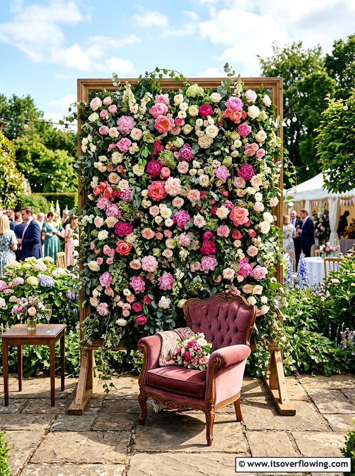 Floral Photo Backdrop - 25 garden decor ideas for birthdays