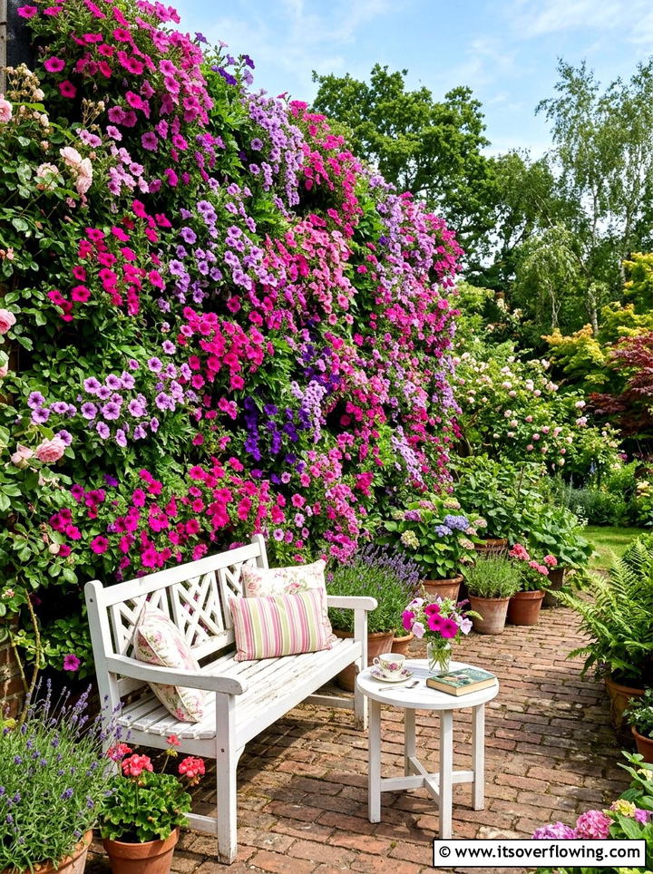 Floral Vertical Garden - 25 backyard ideas with living wall