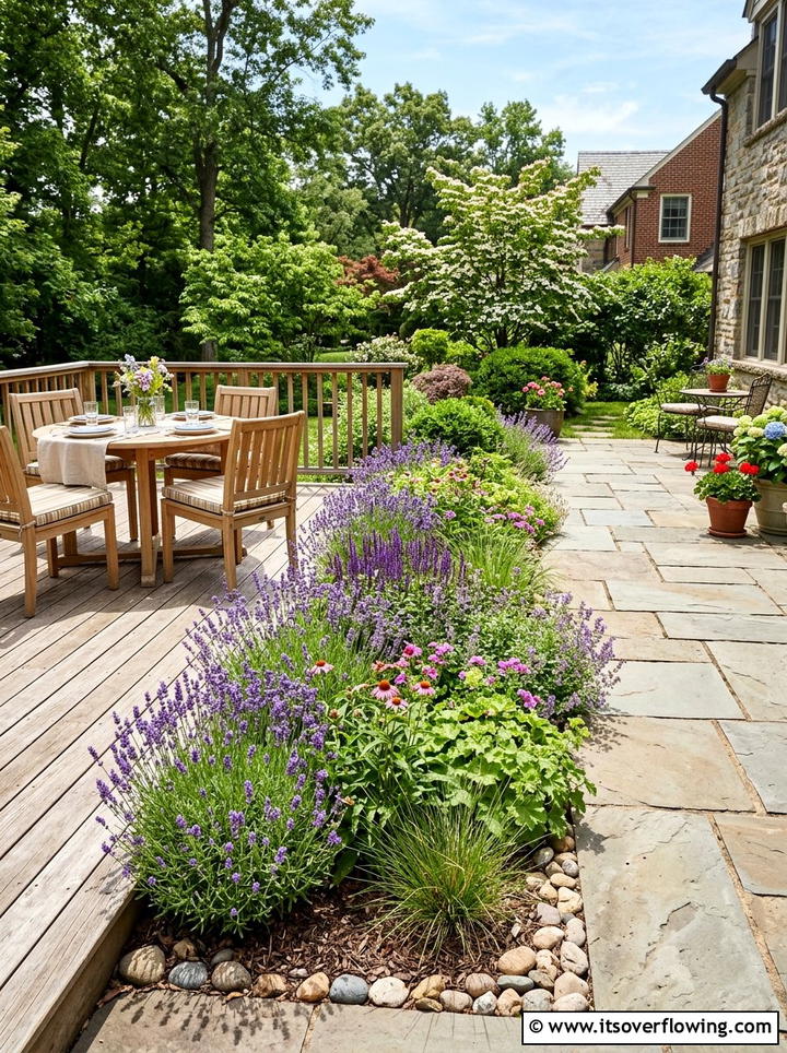 Flower Bed Between Deck And Patio - 25 garden design ideas with deck and patio