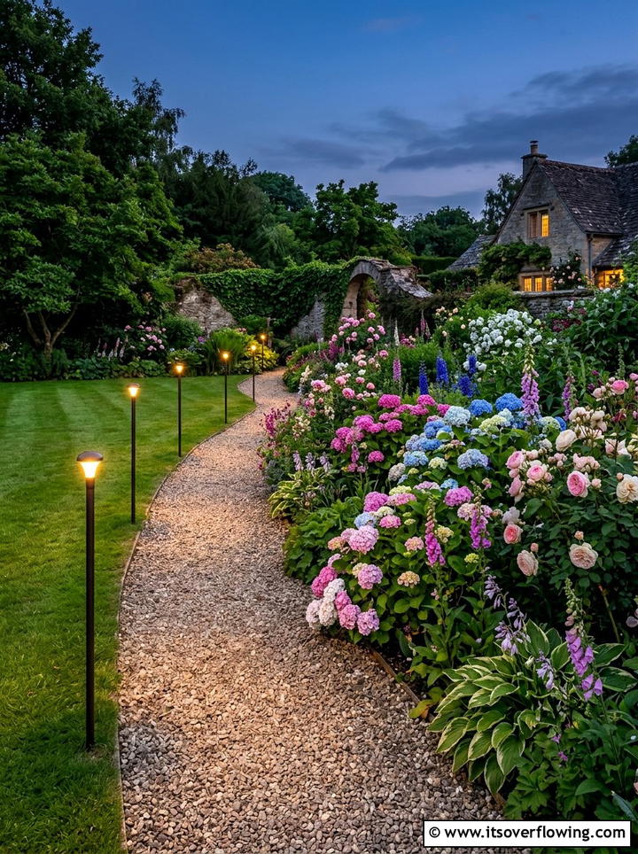 Flower Bed Path Light - 25 backyard ideas with path lighting
