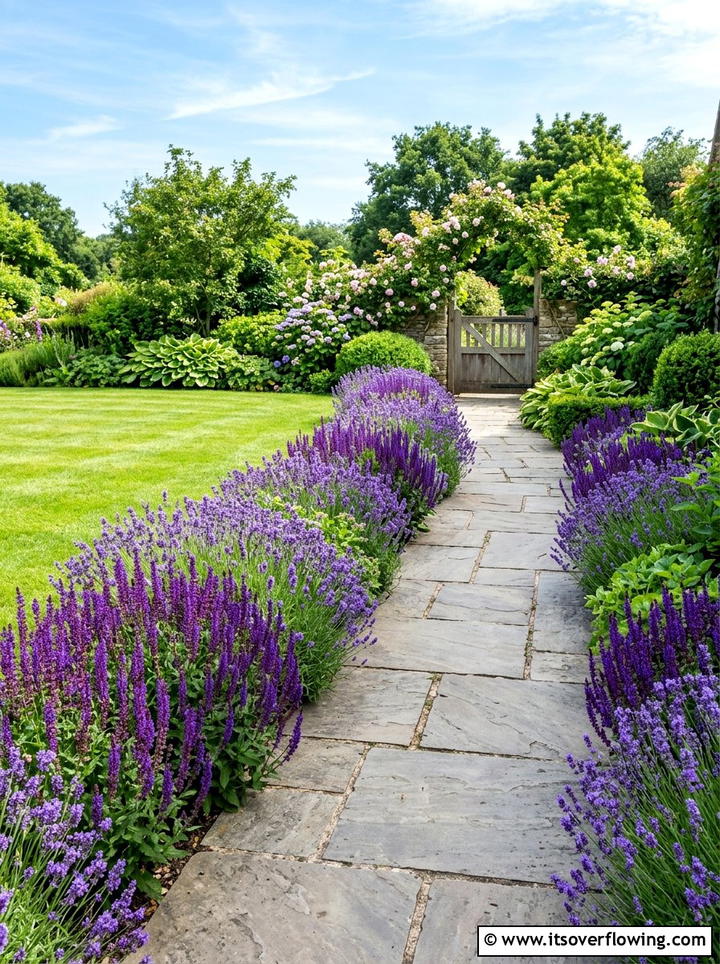 Flower Garden Path Border - 25 backyard ideas with flower garden