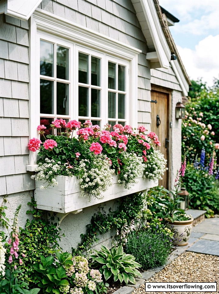 Flower Window Box - 25 garden decor ideas with spring decor