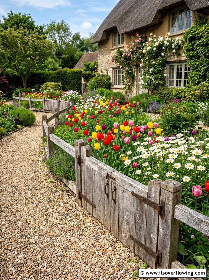Flower bed border - 25 upcycled garden ideas with old gates