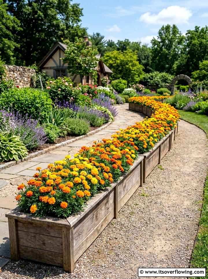Flower bed border planters - 25 backyard ideas with raised planter boxes