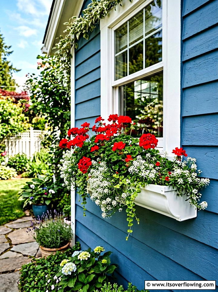 Flower box gutter - 25 garden ideas with rain gutters