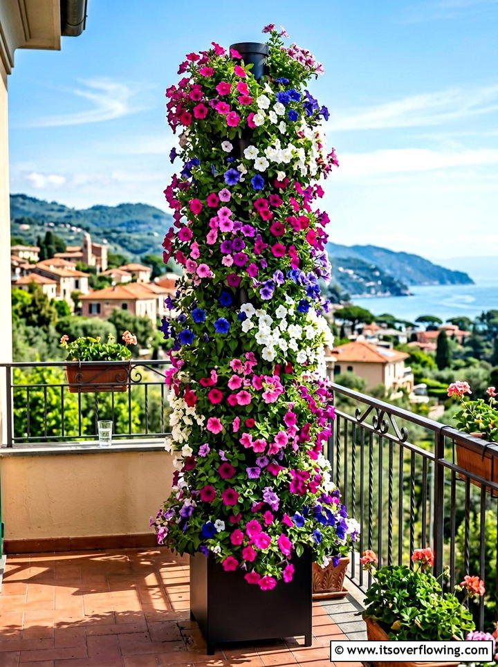Flower tower planter - 25 upcycled garden ideas with pvc pipes