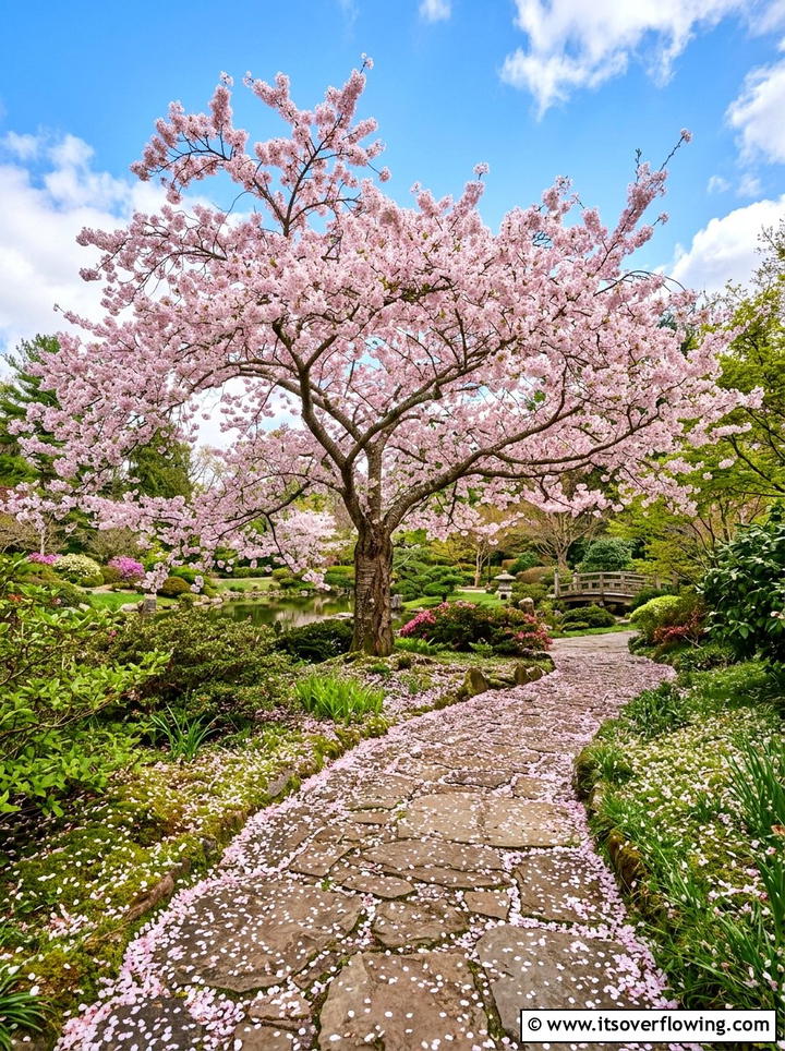 Flowering Cherry Blossom - 25 backyard ideas with zen style