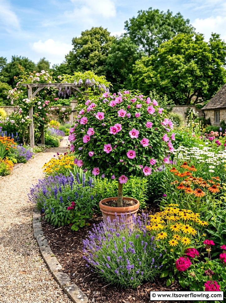 Flowering Topiary In Mixed Garden - 25 garden decor ideas with topiary