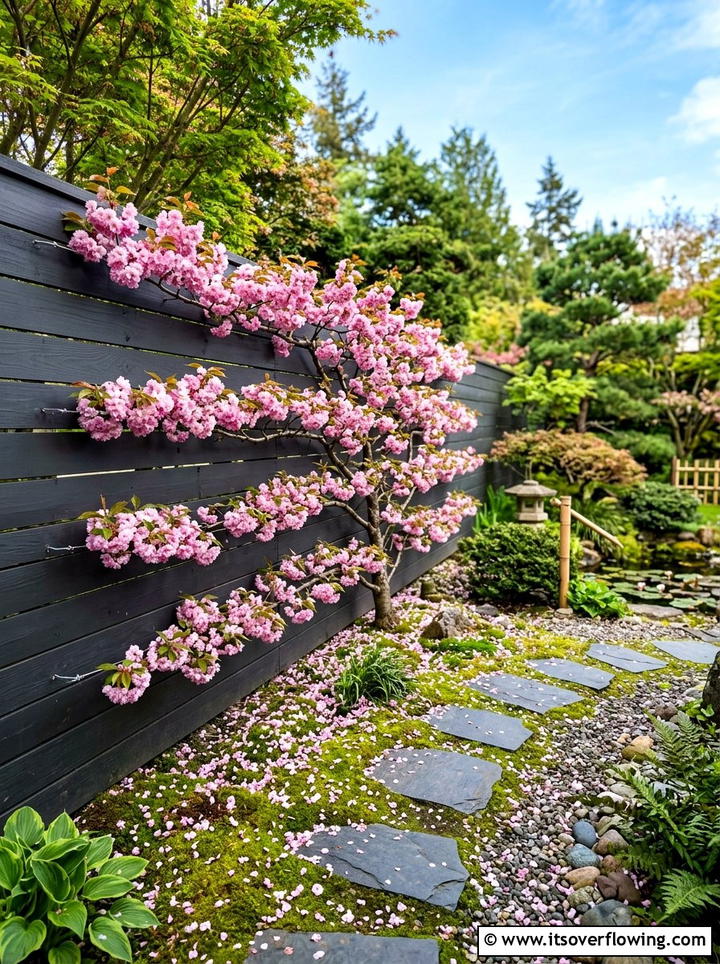 Flowering cherry espalier - 25 creative garden ideas with espalier trees