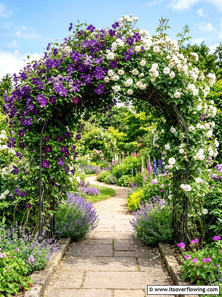 Flowering garden archway - 25 creative garden ideas with maximal flower color