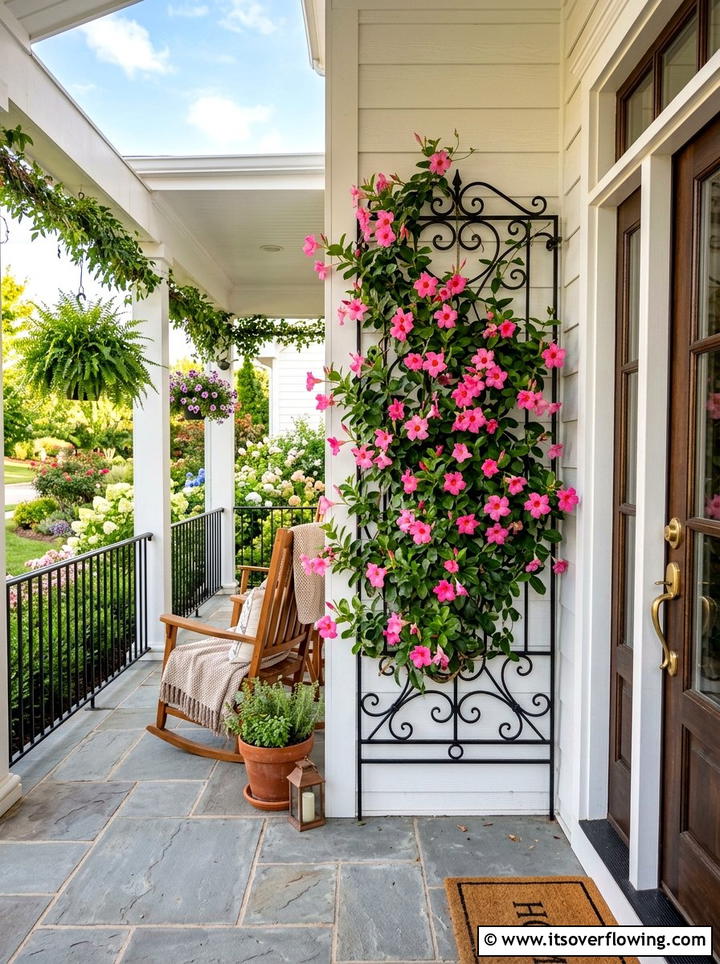 Flowering vines for front porch - 25 front porch decor ideas with greenery