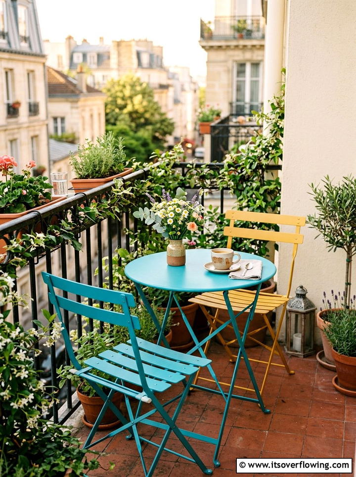 Foldable Bistro Set - 25 garden decor ideas for renters