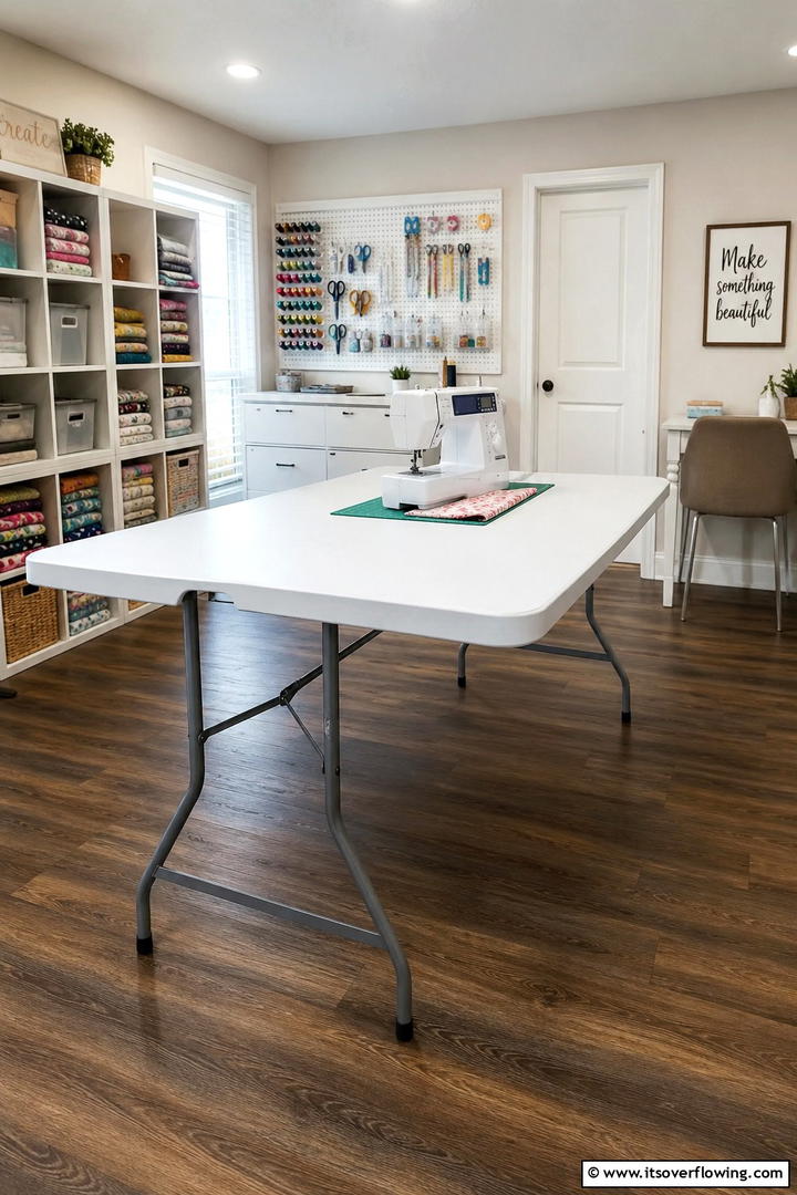 Foldable Craft Tables - 30 Small Craft Room Ideas for Organized Creative Spaces