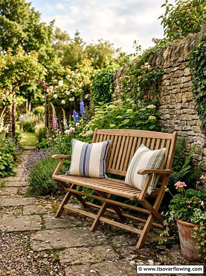 Foldable Garden Bench - 25 small garden ideas for quick makeover