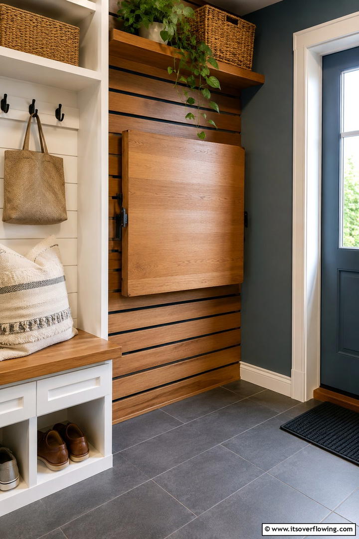 Foldable Mudroom Bench - 30 Functional Mudroom Bench Ideas for Organized Entryways