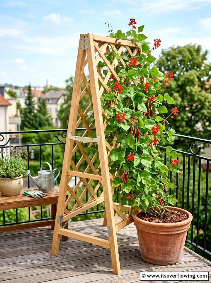 Foldable Trellis For Seasonal Planting - 25 small garden ideas with trellis