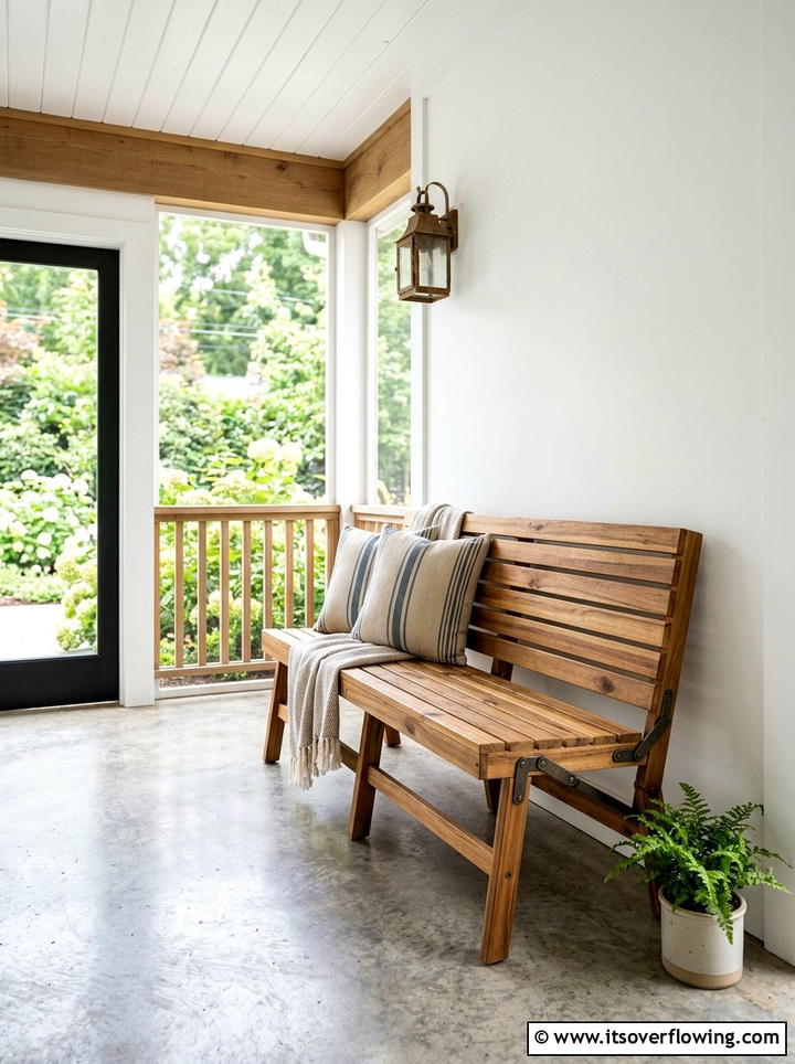 Foldable Wooden Porch Bench - 25 front porch ideas with bench seating