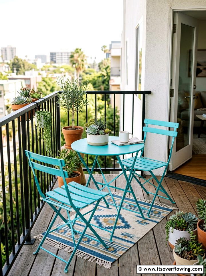 Foldable bistro set - 25 garden decor ideas for apartments