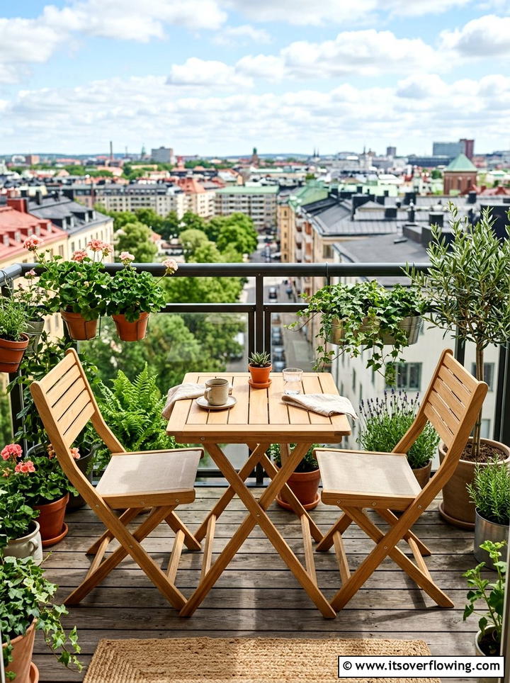 Foldable furniture set - 25 small garden ideas for patio