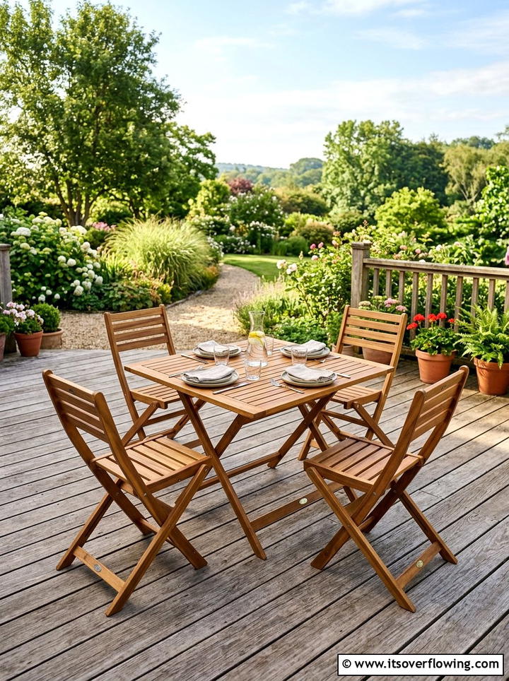 Foldable wooden furniture - 25 backyard ideas for townhouse yards