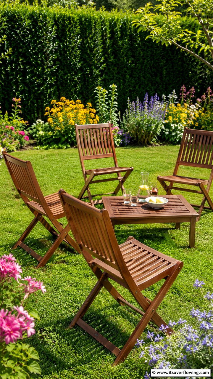 Folding Chairs for Portability - 20 Garden Furniture Ideas to Create a Beautiful Outdoor Space