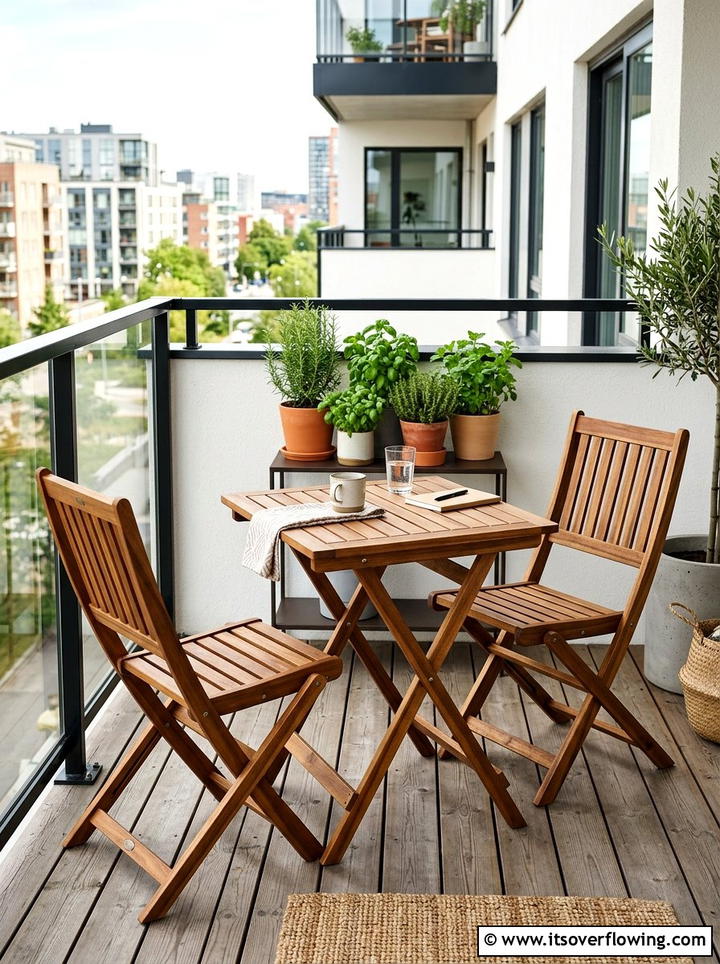 Folding Furniture Setup - 25 backyard ideas for small yards