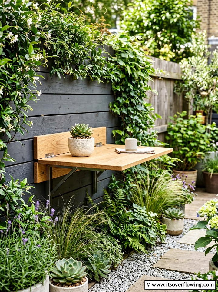 Folding Wall Table - 25 small garden ideas for townhouses
