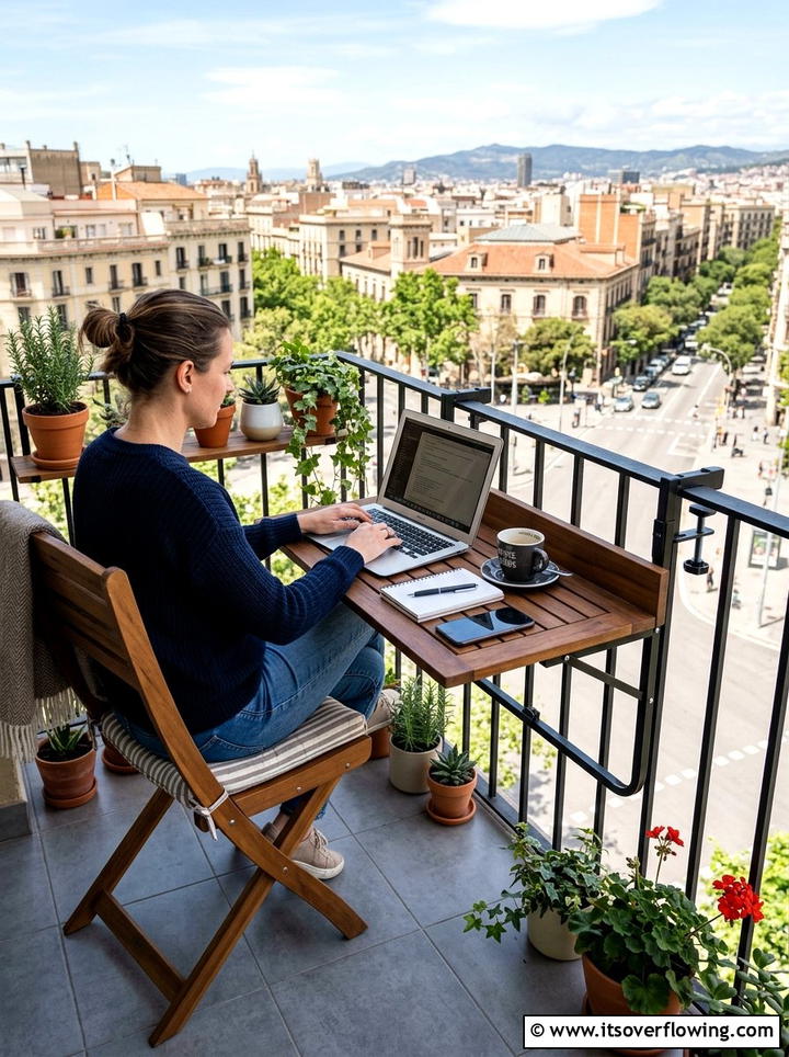 Folding balcony table - 25 garden decor ideas for balconies